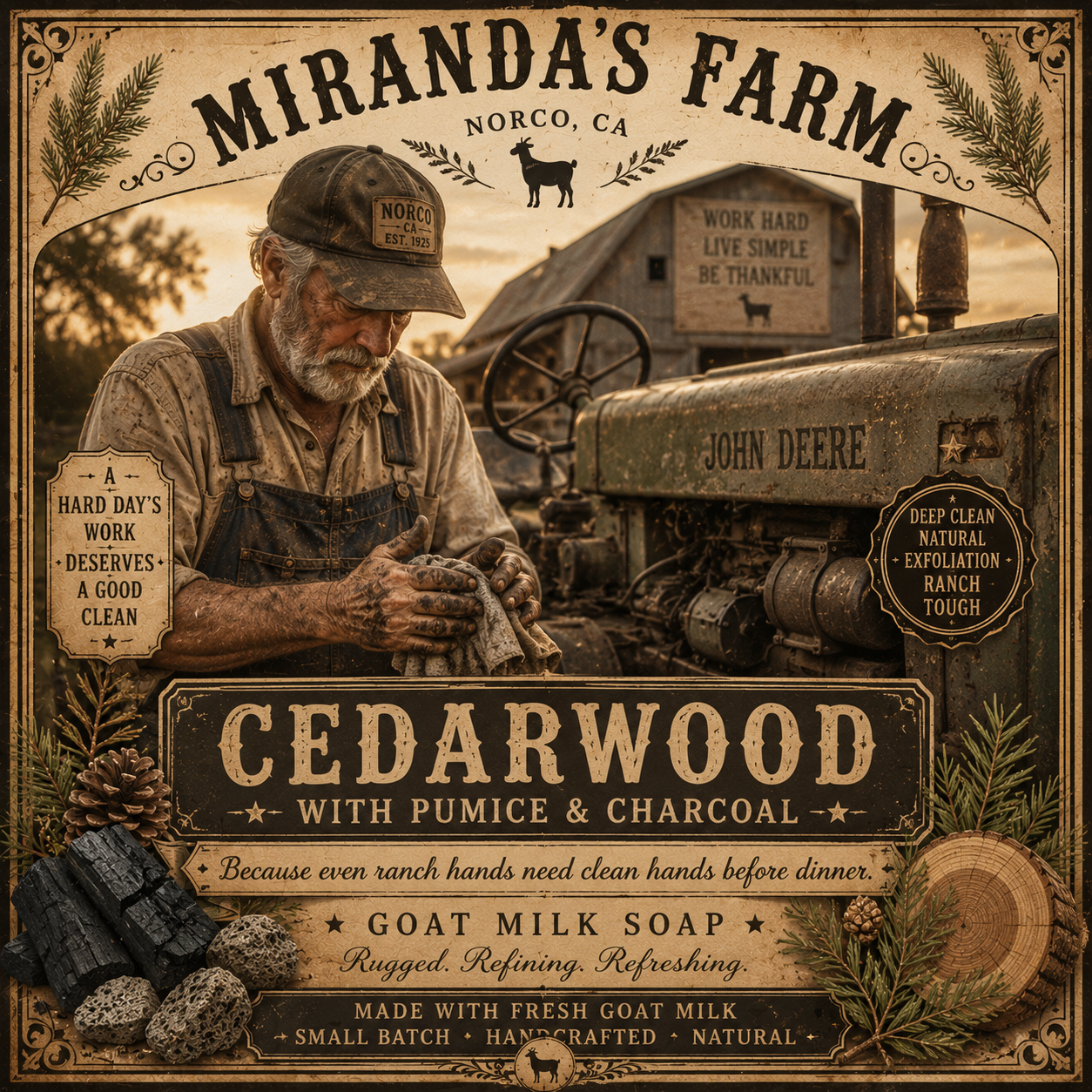 Cedarwood with Pumice and Charcoal